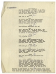 Moe Howard's 8pp. Partial Script From ''Gents Without Cents'' -- The Popular ''Niagara Falls'' Vaudeville Scene, Later Edited by Moe, Including Changing Curly's Name to Curly Joe -- Very Good
